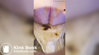 Teen girl with a messy diaper.