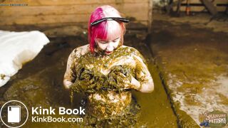 Catwoman Lyndra in cowshit