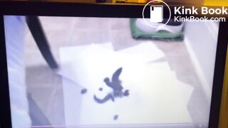 Embarrassed girl first time pooping on camera