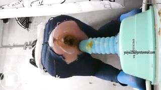 japanese shitty anal girl with gaint dildo-1