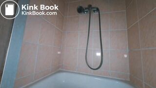A long snake in the shower!