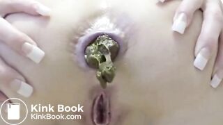 Her perfect ass shitting big hard constipated turd