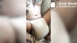 FILTHY LEAKING MESSY DIAPER SITTING