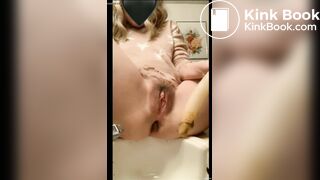 Scat dildoing asshole in sink
