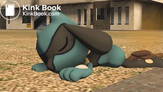 Riolu tries ot keep holding it