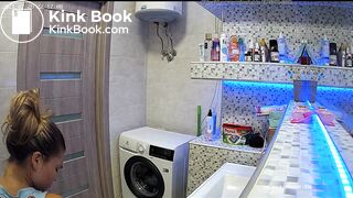 Woman pooping in Toilet 217