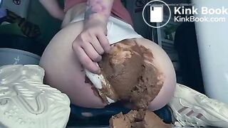 Huge panty poop and smear