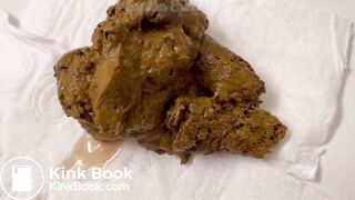 the camera focused on the poop coming out of the ass, d