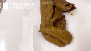 the camera focused on the poop coming out of the ass, d