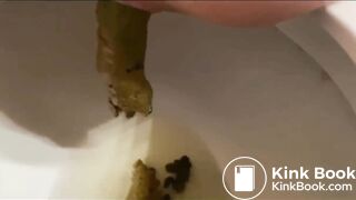 Pretty blond girl shit in toilet 1