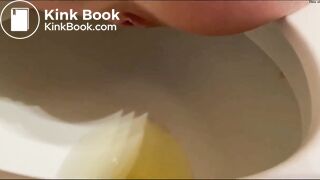 Pretty blond girl shit in toilet 1