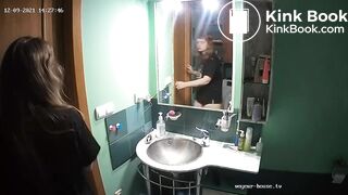 Woman pooping in Toilet 202