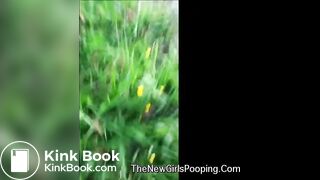 Girl pooping outside - video 2