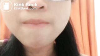 Chinese girl chew shit