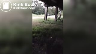 Drunk girl shitting outside