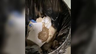girl diarrhea in trash can