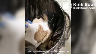 girl diarrhea in trash can