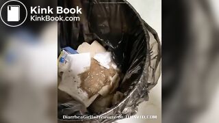 girl diarrhea in trash can