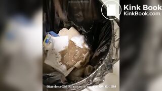 girl diarrhea in trash can