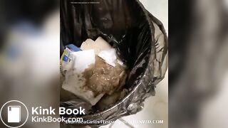 girl diarrhea in trash can