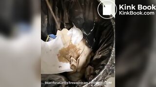 girl diarrhea in trash can