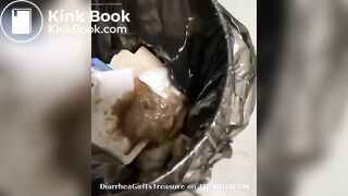 girl diarrhea in trash can