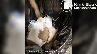 girl diarrhea in trash can