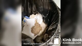 girl diarrhea in trash can