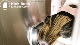 Latina With Nice Feet Filmed Shitting in Public Toilet - video 2