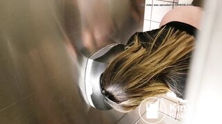 Latina With Nice Feet Filmed Shitting in Public Toilet - video 2