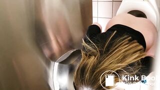 Latina With Nice Feet Filmed Shitting in Public Toilet - video 2