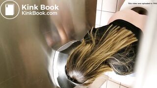 Latina With Nice Feet Filmed Shitting in Public Toilet - video 2