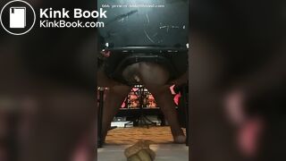 FAT BLACK SHITTING ON CHAIR