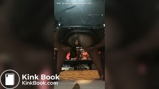 FAT BLACK SHITTING ON CHAIR