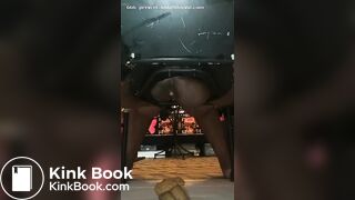 FAT BLACK SHITTING ON CHAIR