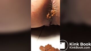 Dirty slut shitting on the floor