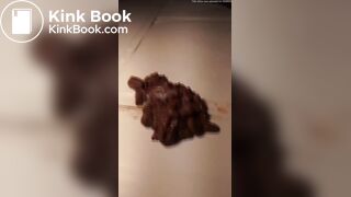 Dirty slut shitting on the floor