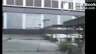 Auntie pooping on office rooftop