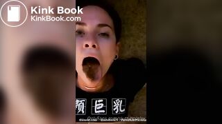 She is enjoying some scat