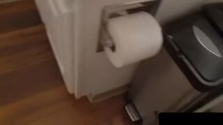 Cute Brunette girl PUSHED OUT A MASSIVE LOG