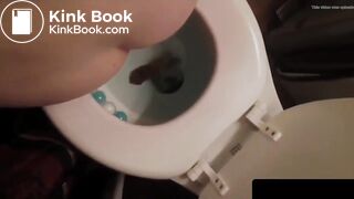 Cute Brunette girl PUSHED OUT A MASSIVE LOG