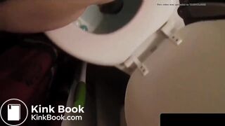 Cute Brunette girl PUSHED OUT A MASSIVE LOG