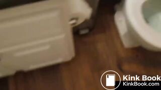 Cute Brunette girl PUSHED OUT A MASSIVE LOG