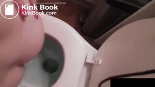 Cute Brunette girl PUSHED OUT A MASSIVE LOG