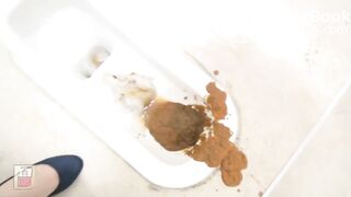 Japanese girl hold shit stomach growling 3