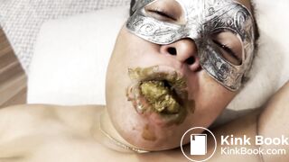 My slave gobbles the last of my turd, and drinks spit