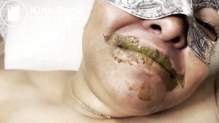 My slave gobbles the last of my turd, and drinks spit