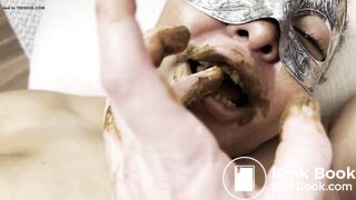 My slave gobbles the last of my turd, and drinks spit