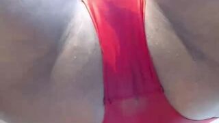 mature latina red panty pooping - OC