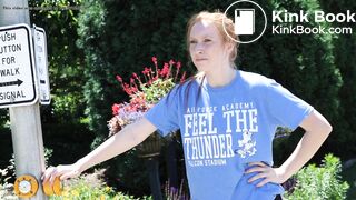 Girl has diarrhea outside